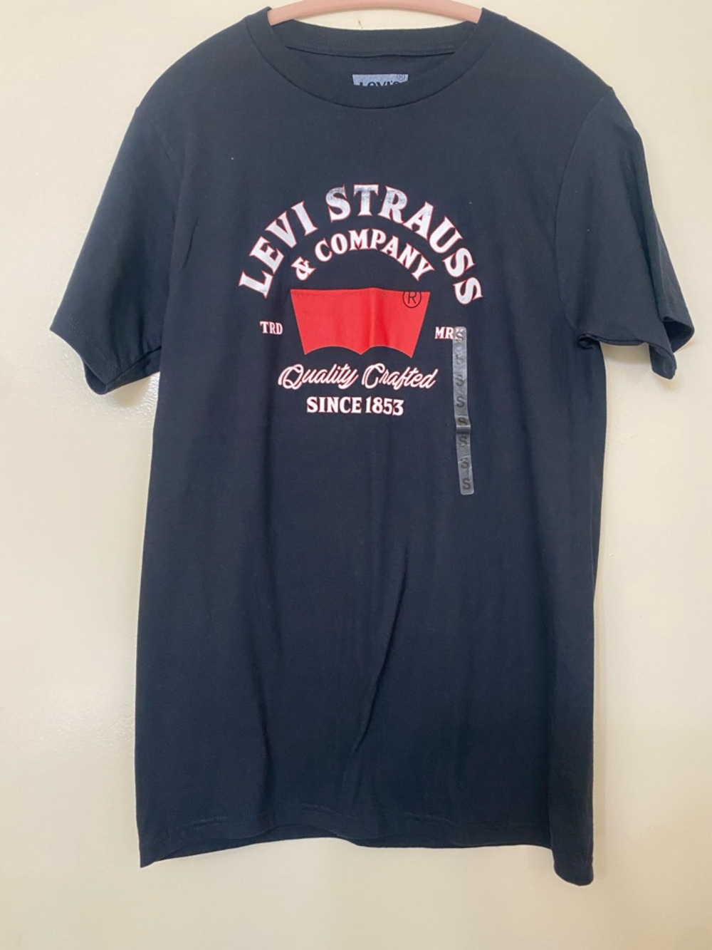 Levi's Black Short-Sleeve Tee with Red Logo Graphic